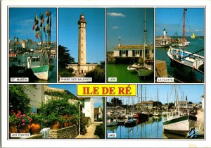 Ile de Re La Cote Atlantique Vintage 1980s Postcard Multi Scenes