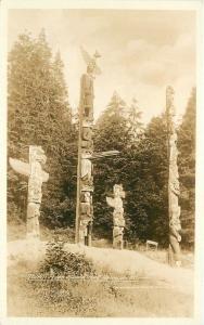 C-1910 Canada Totem Poles Stanley Park Vancouver BC Gowen Sutton RPPC 7358