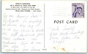 PIQUA, Ohio  OH    Roadside  TERRY'S CAFETERIA  Interior Views    Postcard