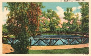 Vintage Postcard Blue Hole Erie County Banks & Streams Attraction Castalia Ohio