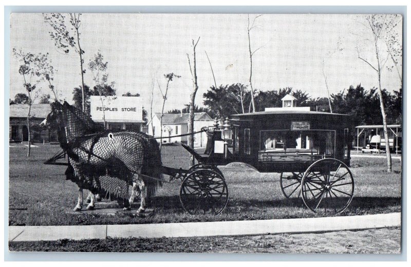 Lincoln Nebraska Postcard The Horse Drawn Hearse Of 1890 c1960s People's Store