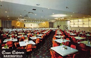 Crown Cafeteria Interior 30th St Bakersfield California postcard