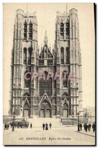 Old Postcard Brussels Eglise Ste Gudule