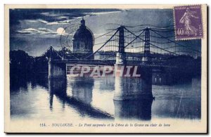Toulouse - The Suspension Bridge and the Dome of the Grace Moonlight - Old Po...