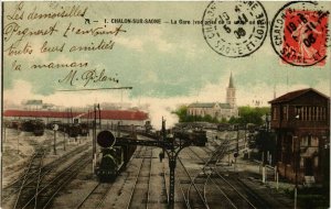 CPA CHALON-sur-SAONE - La Gare (vue prise de la route de Guy) (295701)