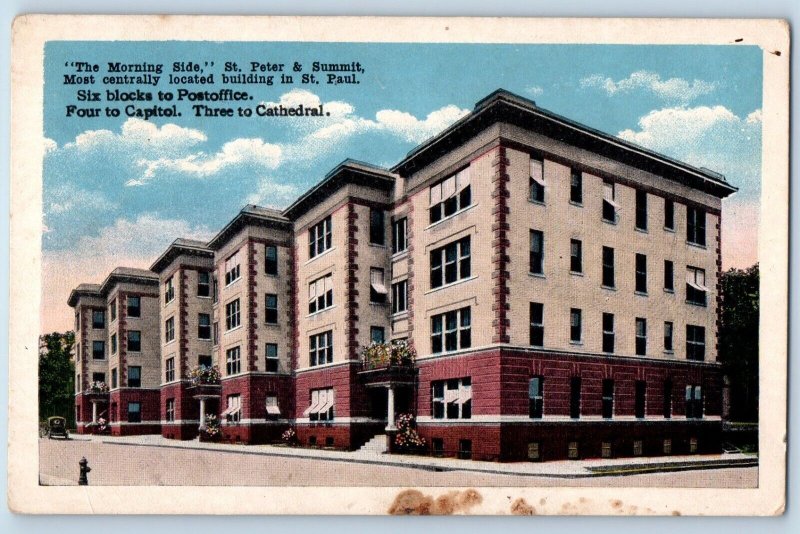 St. Peter Minnesota MN Postcard Morning Side Summit Postoffice Cathedral c1920