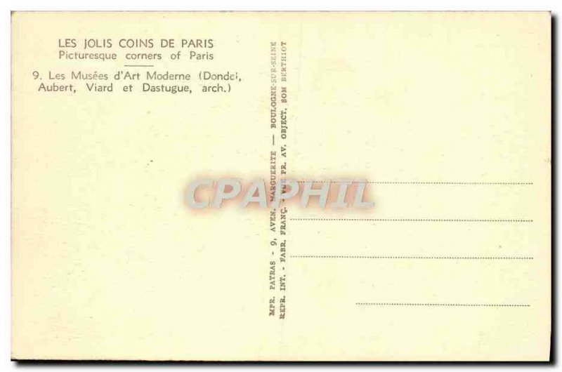 Old Postcard The Paris museums of modern & # 39art