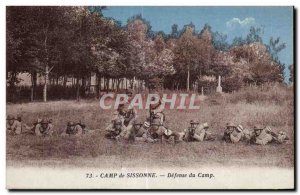 Old Postcard Army camp Sissonne Defense Camp