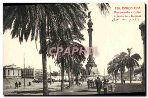 Old Postcard Barcelona Monumento a Colon
