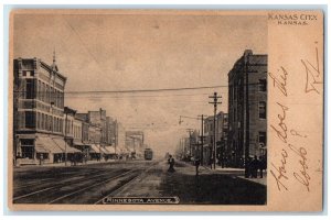 1905 Minnesota Avenue Streetcar Building Kansas City Missouri MO Posted Postcard