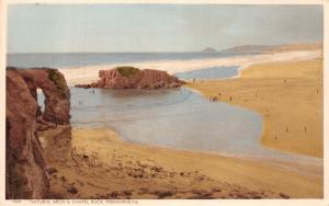 PERRANPORTH CORNWALL UK NATURAL ARCH & CHAPEL ROCK~PHOTO POSTCARD