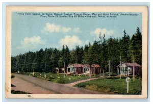 c1940s Three Color Camps St. Come Beauce Quebec Canada Posted Postcard