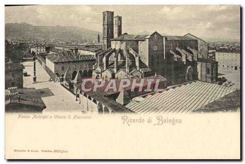 Old Postcard Bologna Piazza Malpighi e S Francesco Chiesa