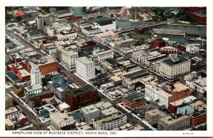 Indiana South Bend Aeroplane View Of Business District Curteich