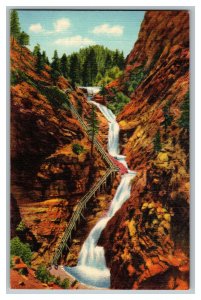 Postcard Seven Falls South Cheyenne Canon Pikes Peak Region Standard View Card