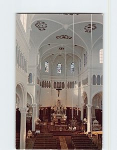 Postcard Interior of the Church, Eglise Ste-Marie, Church Point, Canada