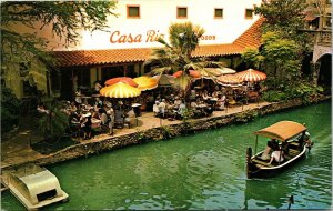 Casa Rio Old Mexico Atmosphere Aerial View Bank San Antonio River VTG Postcard 