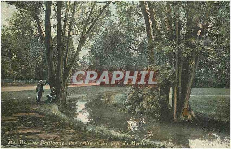 Old Postcard Bois de Boulogne A Small River near the Mill