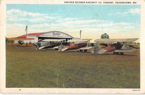 Hagerstown Maryland view of Kreider Reisner Aircraft Co antique pc BB860