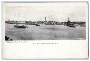 c1905 US Navy Yard View Boats Ships Docking Portsmouth New Hampshire NH Postcard
