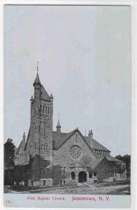 First Baptist Church Jamestown New York 1910c postcard