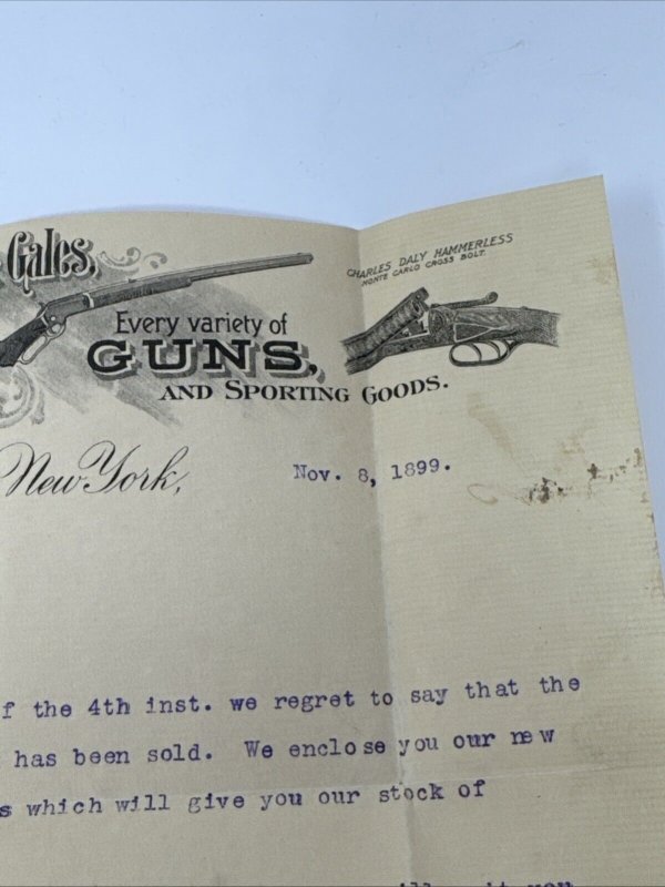 1899 Schoverling Daly & Gales Letterhead Envelope & Price List Correspondence