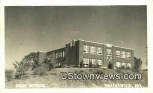 Real Photo - High School, Brunswick - Missouri MO  