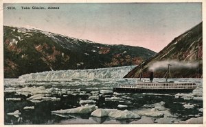 Vintage Postcard 1924 Taku Glacier at Head Taku Inlet Ice Fields of North Alaska