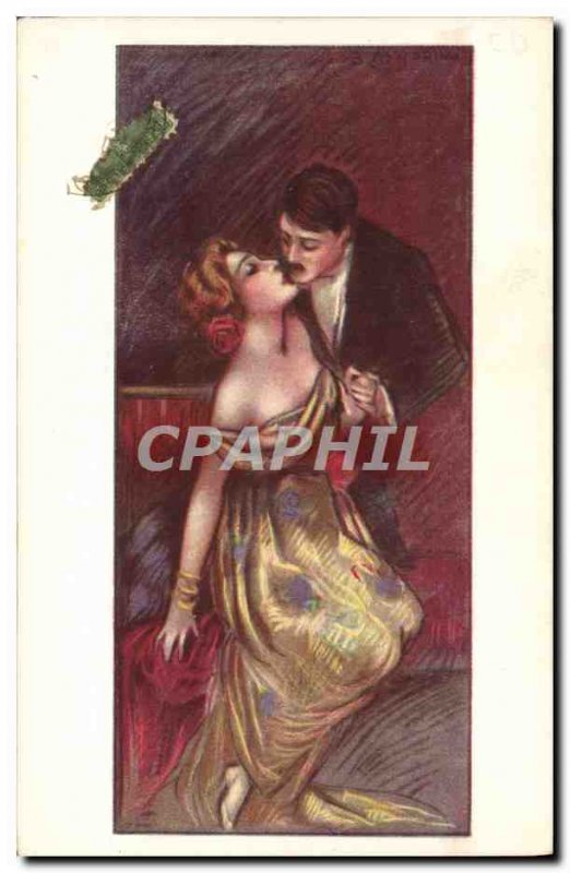 Old Postcard Fantasy Illustrator Woman Man