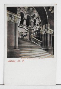 Albany, N. Y. Western Staircase, Capitol Building - Postcard
