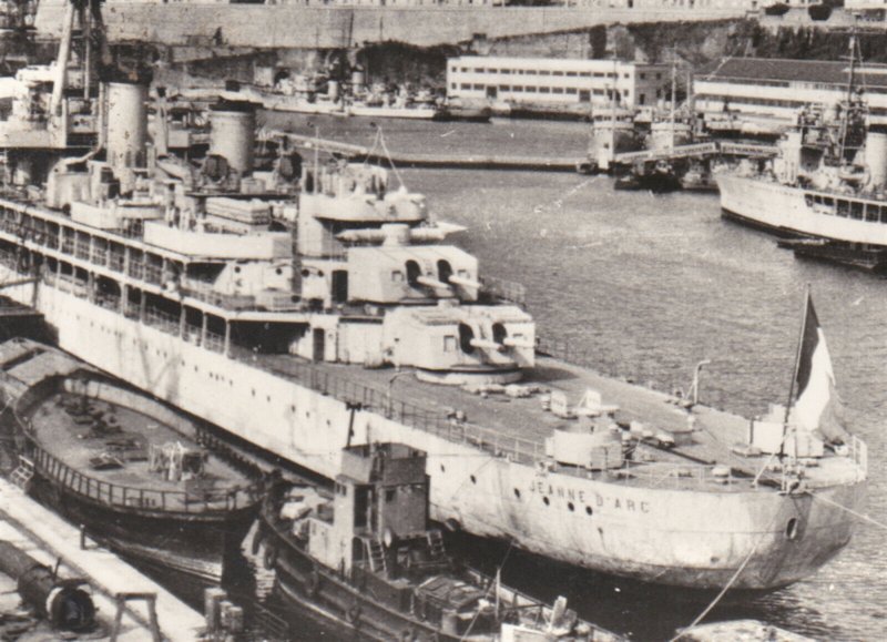 French Navy Ship Training Cruiser JEANNE D ARC at Brest Postcard RPP