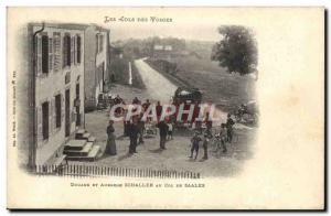 Old Postcard Customs Passes Customs Vosges inn Schaller at the neck of Saales