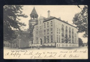 CHESTER PENNSYLVANIA PA. LARKIN SCHOOL BUILDING VINTAGE POSTCARD ROTOGRAPH