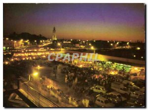 Postcard Modern Marrakesh Djemma Fna and night