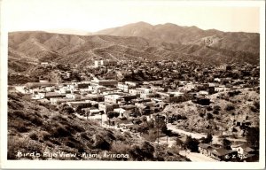 RPPC Aerial View of Miami AZ, Copper Boom Town Vintage Postcard G56