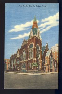 Dallas, Texas/TX Postcard, First Baptist Church
