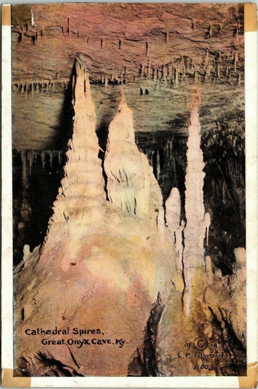 Cathedral Spires Great Onyx Cave Cavern KY Kentucky WB Postcard VTG WOB Note 