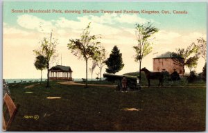 Macdonald Park Showing Martello Tower Pavilion Kingston Ontario Canada Postcard