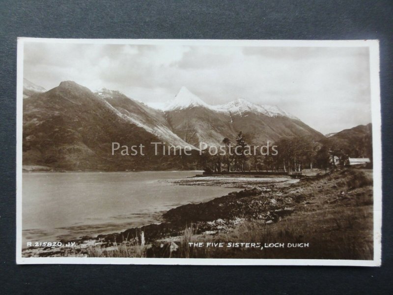 Scotland LOCH DUICH & Five Sisters Of Kintail c1931 RP Postcard by Valentine