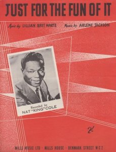 Just For The Fun Of It Nat King Cole 1950s Sheet Music