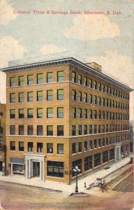 Aberdeen South Dakota Citizens Trust Bank Street View Antique Postcard K39881