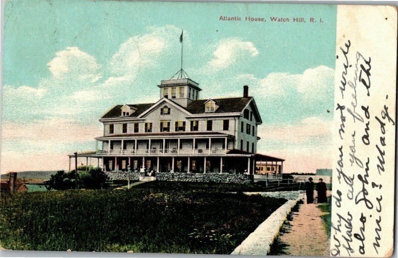 Atlantic House Watch Hill RI c1907 Vintage Postcard E34