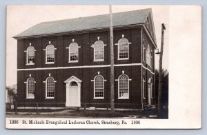 J95/ Strasburg Pennsylvania RPPC Postcard 1906 St Michaels Lutheran Church 3