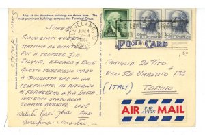 OH - Cleveland. Aerial View  (postal ink)