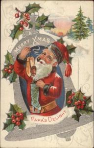 Christmas - c1910 Embossed Santa Claus - Postcard #35 bck