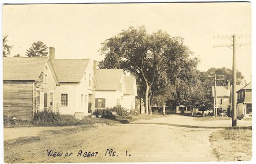 Abbot ME Street View Wagon Old Car Real Photo RPPC Postcard 