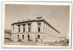 c1940's US Post Office Building Spokane Washington WA RPPC Photo Postcard