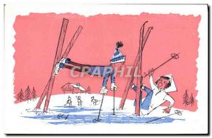 Old Postcard of Sports Ski & # 39hiver