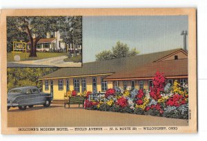 Willoughby Ohio OH Postcard 1930-1950 Holcomb's Modern Motel Euclid Avenue