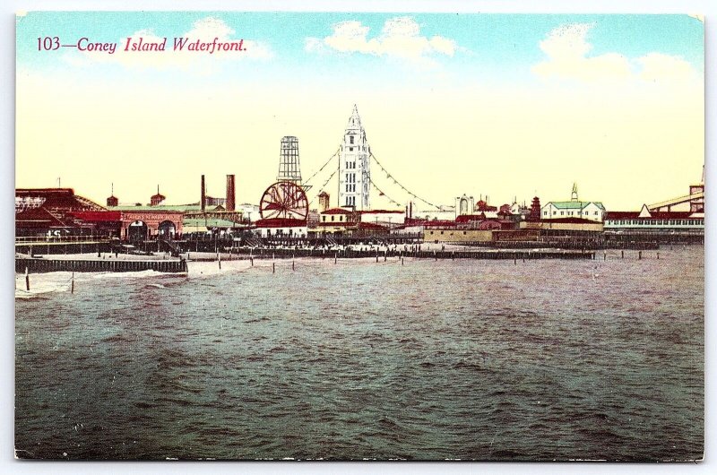 Coney Island Waterfront Ocean Drive & Amusement Park Seen New York City